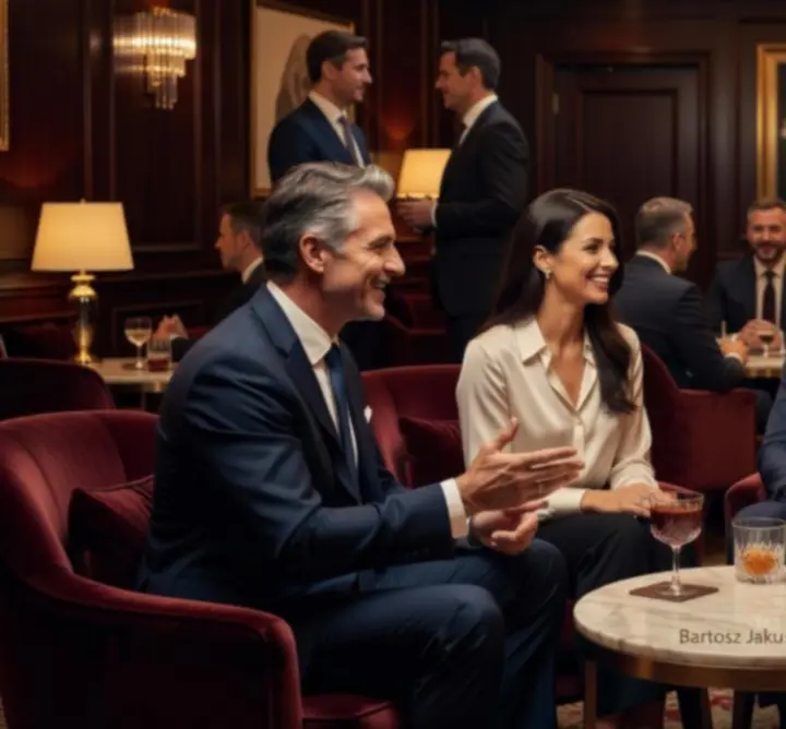 Goście biorący udział w eleganckim evencie firmowym